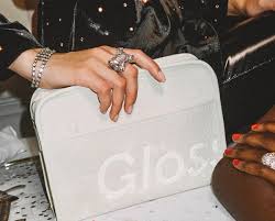 glossier beauty bag holiday white