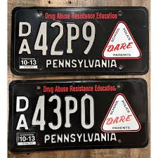 2x pennsylvania dare license plate