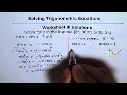 Trigonometric Equations Worksheet 3