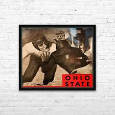 Vintage Ohio State Gridiron Art Row