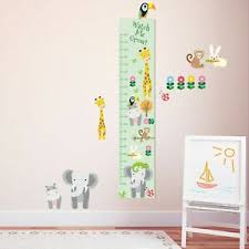 Details About Gift Matching Zoo Animals Personalised Height Growth Chart Wall Decor Stickers
