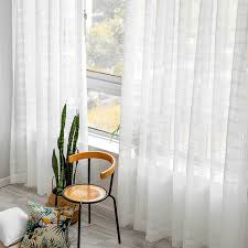textured weaves white sheer voile curtains