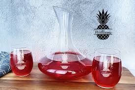 Pineapple Wine Decanter Stemless Glass