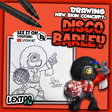 We've got skins for each hero: How To Draw Disco Barley Skin Concept Brawl Stars Lexton Art How To Draw Disco Barley Skin Concept From The Videogame Braw Concept Disco Drawings