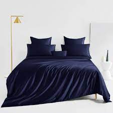 Navy Silk Bed Linen From The Finest