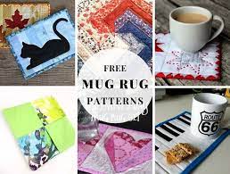12 free mug rug patterns to snack in