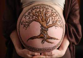 henna pregnancy belly