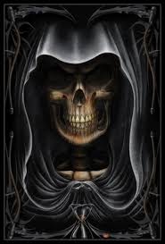 grim reaper face laminated framed