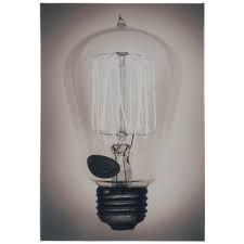 Light Up Vintage Bulb Canvas Wall Decor