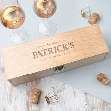 personalised wooden wine box by dust