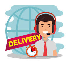 Premium Vector | Delivery service with call center agent