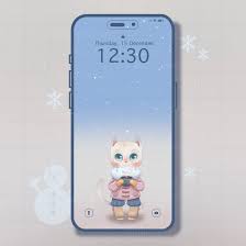 wallpaper phone of cute cat snow n 2