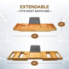 Bambusi Bathtub Caddy Tray With Book