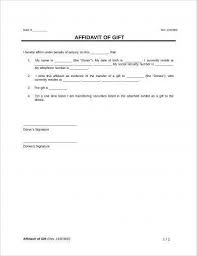 gift affidavit 9 exles format