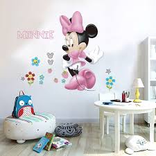 Pink Minnie Mouse Flowers Wall