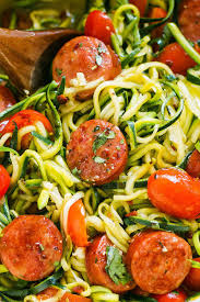 smoked sausage and zucchini noodles