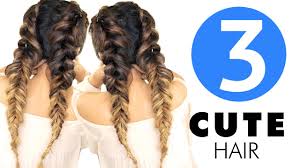 Create french or dutch braids, one on both sides of your head. 3 Easy Hairstyles Girls Cute Back To School Hairstyle Youtube
