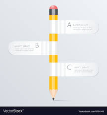 Creative Template With Pencil Banner Flow Chart