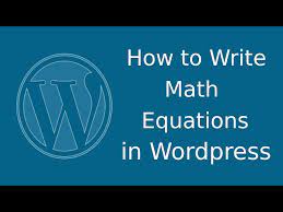 Math Equations In Wordpress