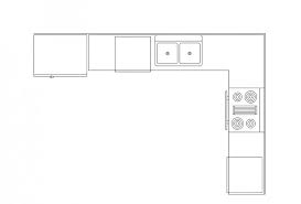 drawing of l shape kitchen platform