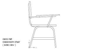 autocad drawing clroom chair in side