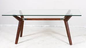 walnut glass top dining table