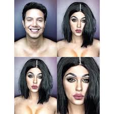 male makeup artist transforms himself