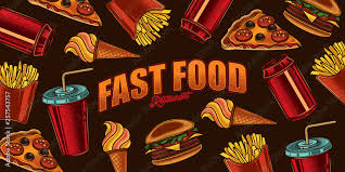 food restaurant banner in vintage style
