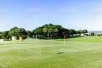 Golf Course With 2 Flags On The Field In Langebaan Stock Photo ...
