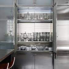 Stainless Steel Trimmed Frosted Glass