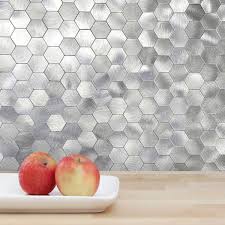 Yes, you can stick the peel and stick backsplash over existing tiles. Dip Silver Hex Self Adhesive Tiles Design Is Personal Shop