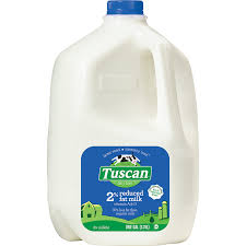 2 reduced fat milk plastic gallon