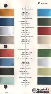 Porsche Paint Chart Color Reference