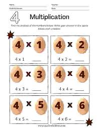 4 times tables worksheets pdf
