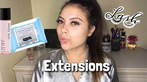 remove eye makeup with lash extensions