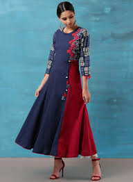 Navy Blue Long Embroidery Dress Dresses Collection