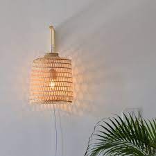 Plug In Wall Mount Lamp Pendant Bamboo