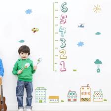 Us 2 93 8 Off Aliexpress Com Buy Children Kid Height Measure Growth Chart Wall Sticker Cartoon House Wall Decals Home Room Home Decor From