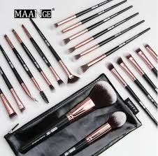 maange 20pcs makeup brushes black
