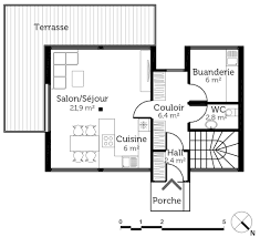 plan de maison container de 90 m²