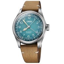 Blue Dial Brown Leather Strap Watch