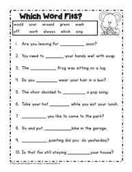 second grade reading worksheets