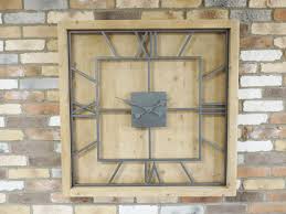 xl 1 metre square rustic wooden wall clock