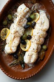 monkfish roasted with herbs and olives
