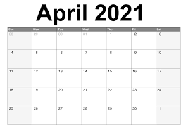 April 2021 Calendar Printable Free - Calendar Word