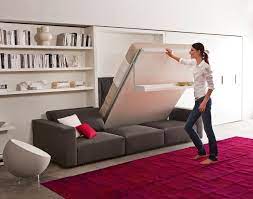 Contemporary Wall Bed With Shelving Sofa