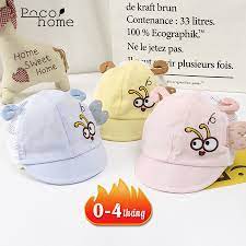 Mũ vải cho bé sơ sinh cực đẹp, thiết kế tai thỏ hoạt hình dễ thương Hàn  Quốc, nón lưỡi trai chống nắng cho bé 0-6 tháng