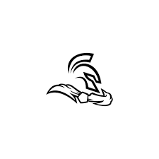 spartan helmet logo design vector