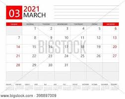 2021 calendar (pdf, word, excel). March 2021 Calendar Vector Photo Free Trial Bigstock