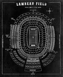 Nfl Lambeau Field Football Stadium Print Blueprint On By